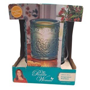 The Pioneer Woman Amelia Embossed Full Size Glass Fragrance Warmer Teal